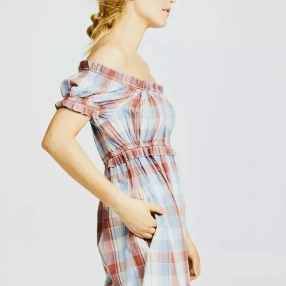 Ulla Johnson Plaid Off-Shoulder Jumpsuit Romper Elegant - Picture 5 of 11